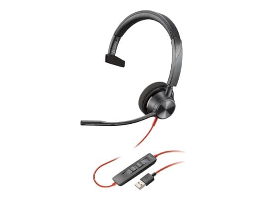 Poly Blackwire 3310 - Blackwire 3300 Series - Hodesett - On-Ear - Kablet - Usb-A - Svart - Certified For Microsoft Teams