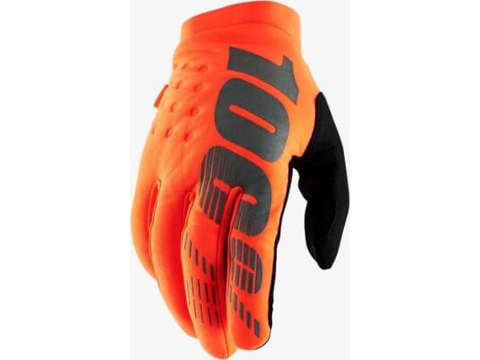 100% Hansker 100% Brisker Youth Glove Fluo Oransje Sort Str. L (Håndlengde 159-171 Mm) (Dwz)