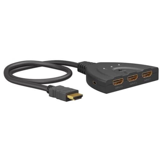 Manuell Hdmi 3 Til 1-Bryter (4K @ 60 Hz), Svart, 58488