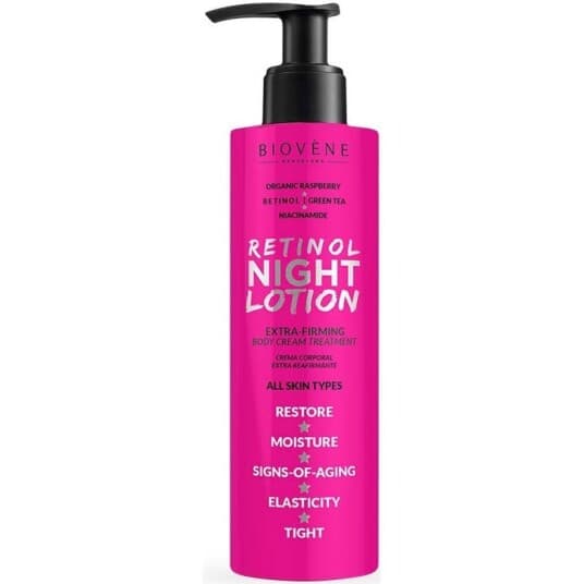 Biovene_Retinol Night Lotion Extra-Firming Body Cream Treatment Krem Do Ciała Raspberry 200Ml