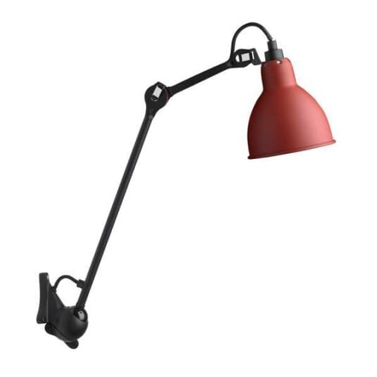 Lampe Gras N222 Vegglampe Matt Sort & Matt Rød