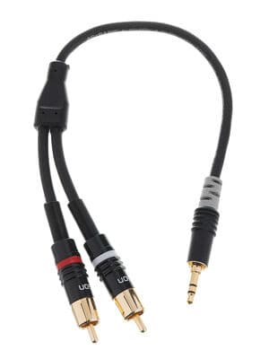 Sommer Cable Hbp-3Sc2-0030 Audio Tilslutningskabel [1X Jackstik 3,5 Mm - 2X Cinch-Stik] 0.30 M Sort