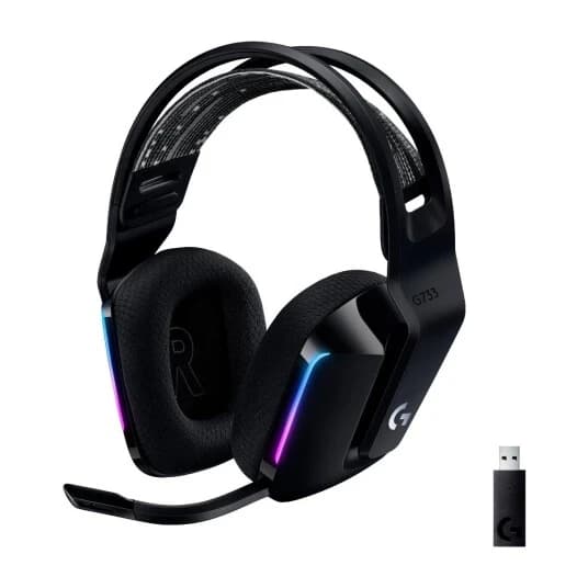 Logitech G733 LIGHTSPEED Wireless RGB Gaming Headset, Black