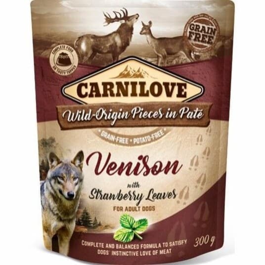 Carnilove Pouch Pate Venison With Strawberry Leaves 300 G - (12 Pk/Ps)