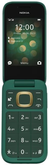 Nokia 2660 Flip - 4G Funksjonstelefon - Dobbelt-Sim - Ram 48 Mb / Internminne 128 Mb - Microsd Slot - Rear Camera 0,3 Mp - Frodig Grønn