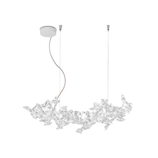 SLAMP Hanami Taklampe Stor Transparent/ Rød Ledning