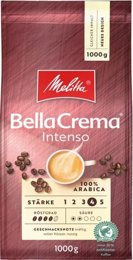 Melitta Bellacrema Intenso Kaffebønner - 1000 G.