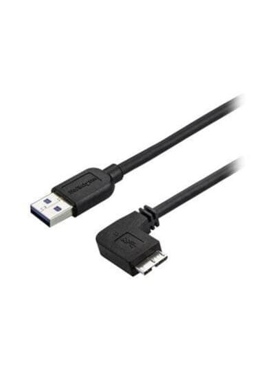 Startech.Com 1M 3 Ft Slim Micro Usb 3.0 Cable M/M - Right-Angle Micro-Usb - Usb 3.0 A To Micro B - Angled Micro Usb - Usb 3.1 Gen 1 5Gbps (Usb3au1mrs) - Usb-Kabel - Micro-Usb Type B (Hann) Til Usb-Type A (Hann) - Usb 3.0 - 1 M - Høyrevinklet Kontakt