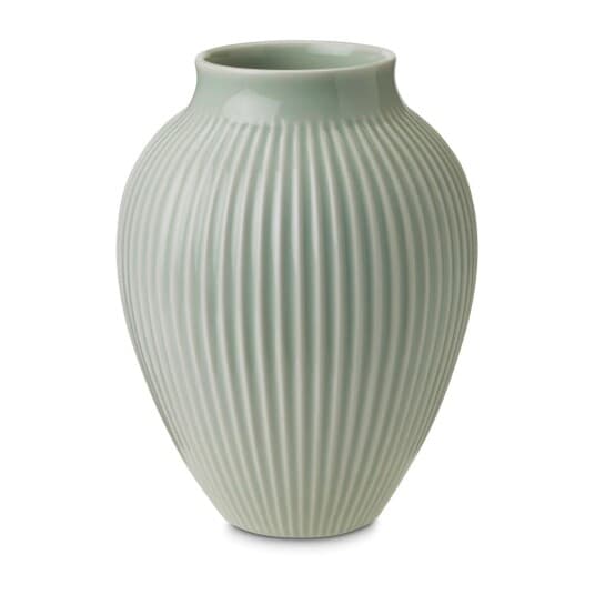 Knabstrup Keramik Knabstrup riflet vase 20 cm Mintgrønn