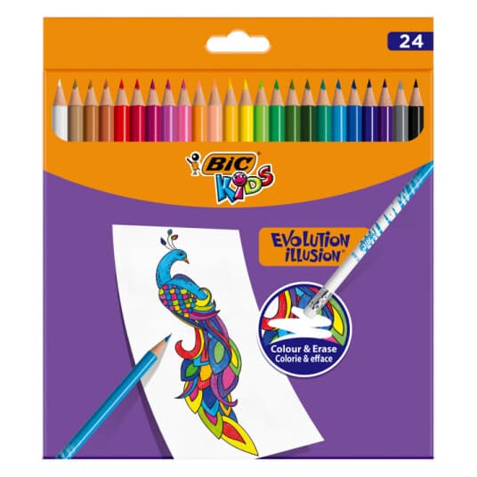 Blyanter Bic Kids Evolution Illusion Med 24 Stk. Ass. Farver