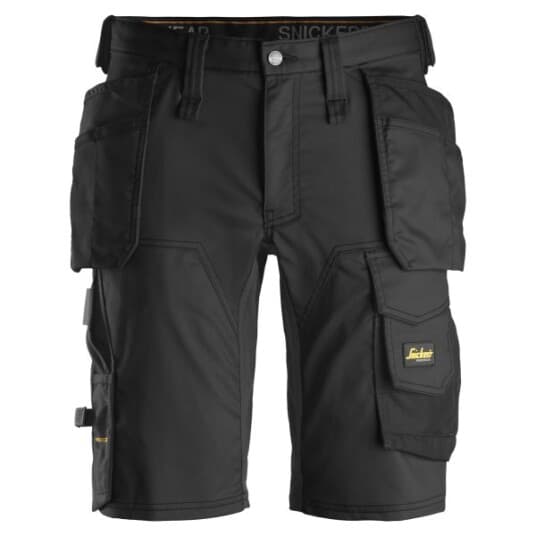 Snickers Workwear 6141 Allroundwork, Stretch Shorts Med Hylsterlommer, Sort, Størrelse 56