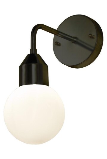 Aneta Lighting FLORENS vegglampe bad, svart/opal, IP44 G9