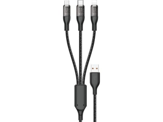 Hurtigladekabel 120W 1M3in1 Usb - Usb-C / Microusb / Lightning Dudao L22x - Sølv