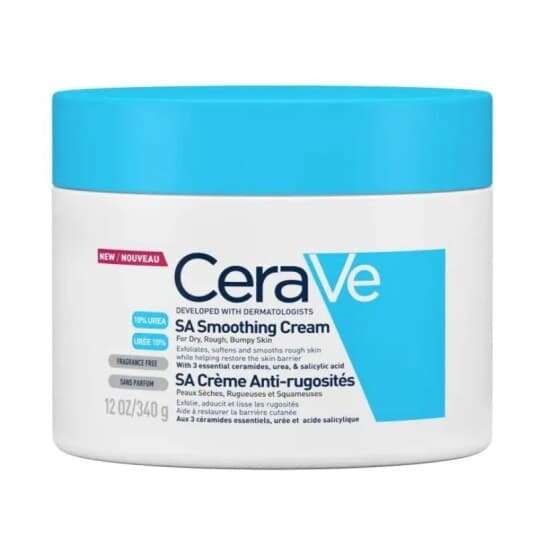 Cerave Sa Smoothing Cream, 340 G, Fuktighet, Beskyttelse, Utjevnende, Mykgjørende, Tørr Hud, Ru Hud, 24 Timer, Aqua / Water, Urea, Cetyl Alcohol, Glyceryl Stearate Se, Cetearyl, Alcohol, Niacinamid,..., 1 Pc