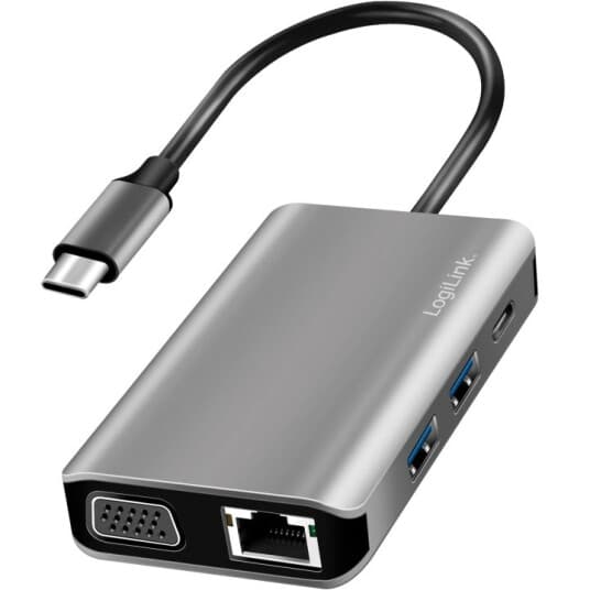 Usb 3.2 Gen 1 Dokkingstasjon, Usb-C, 7 Porter, Pd, Antrasitt