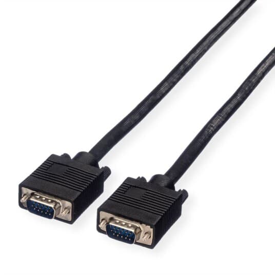 Value Svga Cable, Hd15, M/M 6 M, 6 M, Vga (D-Sub), Vga (D-Sub), Hankjønn, Hankjønn, Sort