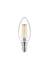 Philips - Led-Filamentlyspære - Form: B35 - Klar Finish - E14 - 4.3 W (Ekvivalent 40 W) - Klasse F - Varmt Hvitt Lys - 2700 K