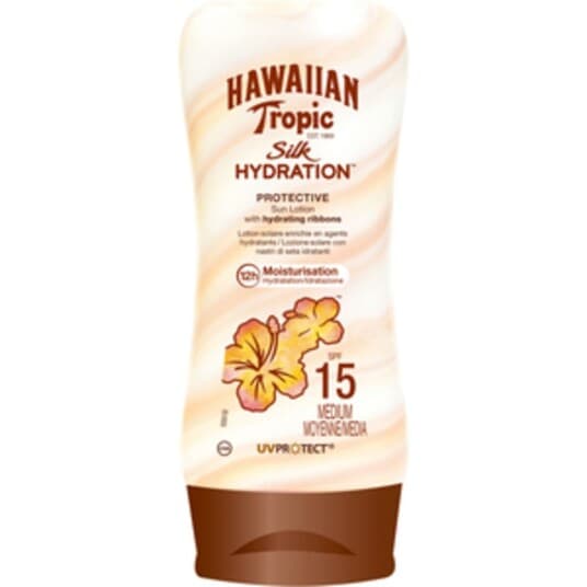 Hawaiian Tropic Silk Hydration Protective Sun Lotion Spf 15, Sunscreen Lotion 180 Ml