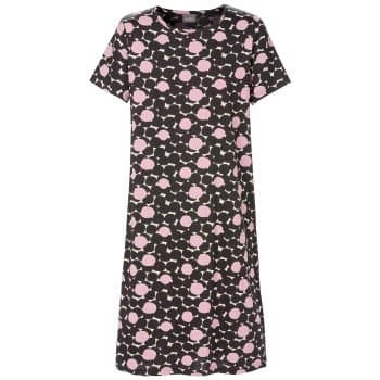 Trofe Bold Dots Shortsleeve Nightdress Svart mønstret Large Dame