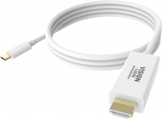 Vision - Ekstern Videoadapter - Usb-C 3.1 - Hdmi - Hvit - Løsvekt