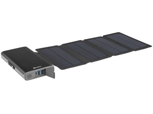 Sandberg Solar 4-Panel Powerbank 25000 - Solenergibank - Li-pol - 25000 mAh - 92.5 Wh - 18 watt - 3 A (2 x USB, 24 pin USB-C) - på kabel: Micro-USB,