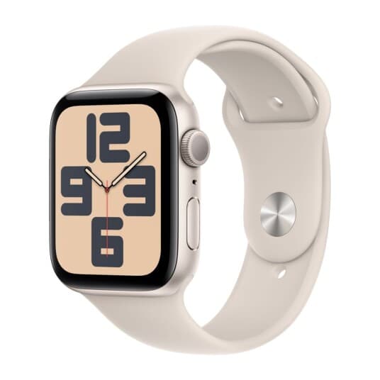 Apple Watch Se (Gps) - 2. Generasjon - 44 Mm - Stjernelysaluminium - Smartklokke Med Sportsbånd - Fluorelastomer - Stjernelys - Båndbredde: M/L - 32 Gb - Wi-Fi, Bluetooth - 32.9 G