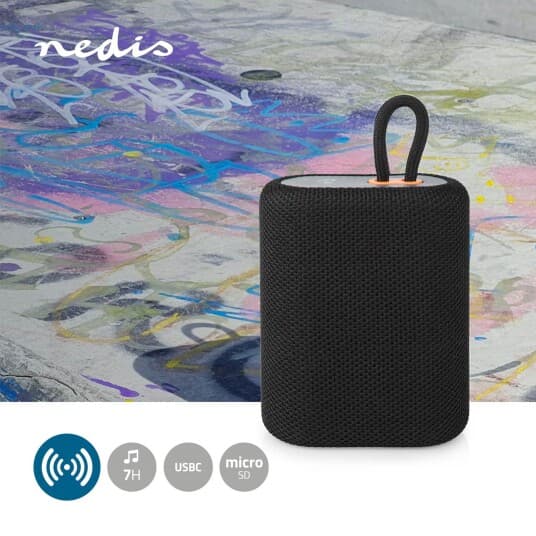 Nedis Spbt2005bk - Høyttaler - For Bærbar Bruk - Trådløs - Bluetooth 5.1 - 5 Watt - Svart