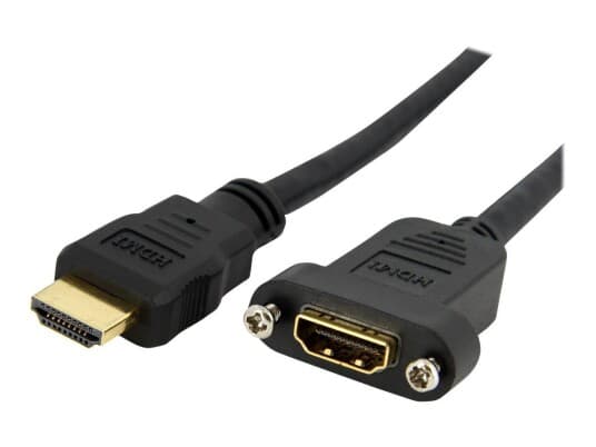 Startech.Com 3Ft Hdmi Female To Male Adapter, 4K High Speed Panel Mount Hdmi Cable, 4K 30Hz Uhd Hdmi, 10.2 Gbps Bandwdith, 4K Hdmi 1.4 Video, Hdcp 1.4, Hdmi Female To Hdmi Male Cable - Hdmi Panel Mount Connector - Hdmi-Kabel - Hdmi Hunn Til Hdmi Han