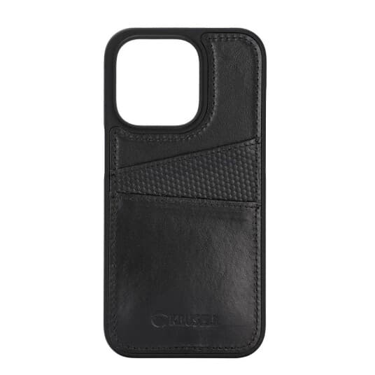 Krusell iPhone 14 Pro Max Deksel Leather CardCover Svart