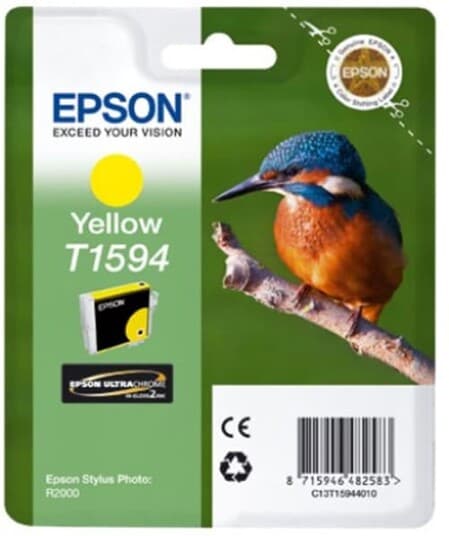 Epson T1594 - 17 Ml - Gul - Original - Blister - Blekkpatron - For Stylus Photo R2000