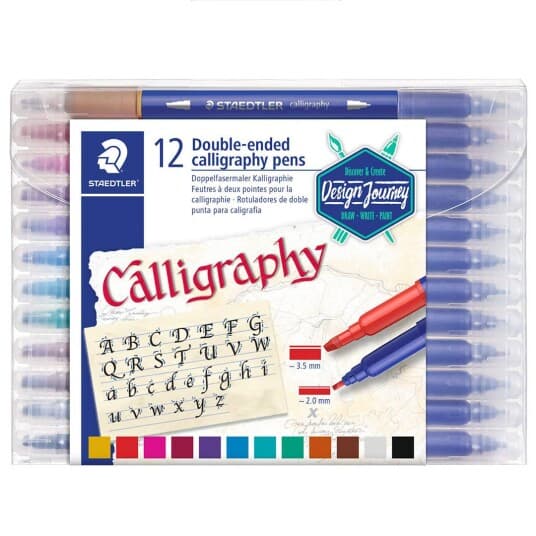 Staedtler Calligraphy 3005 - Fibertuppenn - Assorterte Farger - 3.5 Mm - Narrow-Wide - 12 Deler