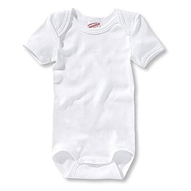 SANETTA Baby body uni hvit fin ribbe