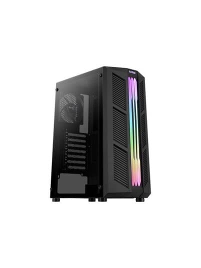 Aerocool Prime - Mid Tower - Atx - Sidepanel Med Vindu (Herdet Glass) - Ingen Strømforsyning (Atx) - Svart - Usb/Lyd