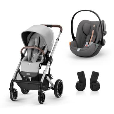 cybex GOLD Barnevogn Balios S Lux Silver Lavagrå inkludert bilbarnestol Cloud G i-Size Plus Lavagrå og Adapter