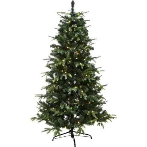 Juletræ Kunstig Pe/Pvc "Viga", Klasse A, 140X96 Cm M/Led Nordic Winter (780-213)