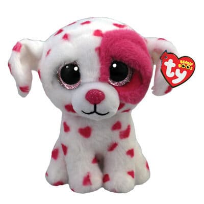 Meteor Mascot Ty Dog Med Hjerter Beau 15 Cm Hvit