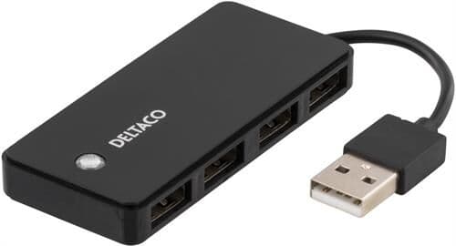 Deltaco UH-480 - Hub - 4 x USB 2.0 - stasjonær