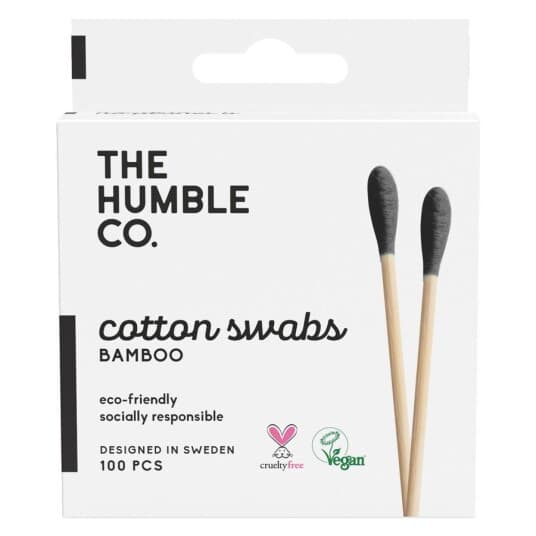 Humble Brush Humble Børste, Økologiske Ørepropper Bambus Og Naturlig Bomull, Svart, Sort, 100 Stk.