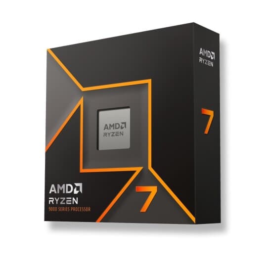 AMD Ryzen 7 9700X - AM5 8 kjerner/16 tråder, 3.8GHz - 5.5GHz, 40MB Cache, 65W TDP, uten kjøler