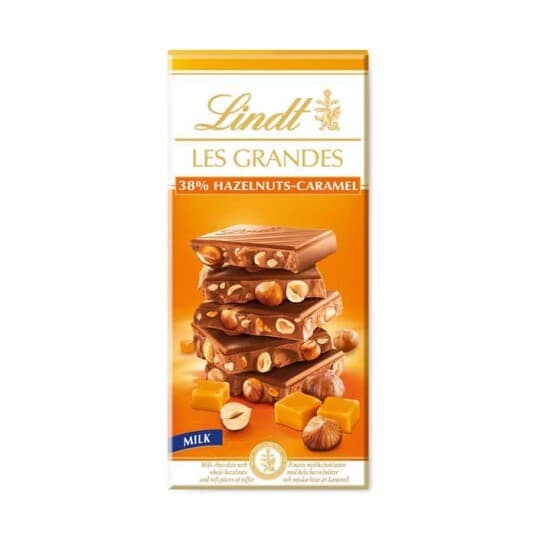 Lindt Les Grandes Milk 38% Hazelnuts-Caramel