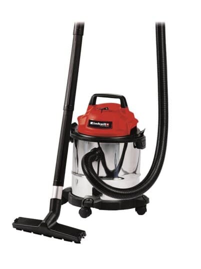 Einhell Tc-Vc 1812 S, 1250 W, Sylindervakuum, Tørr & Våt, 12 L, 80 Db, Sort, Rød, Sølv