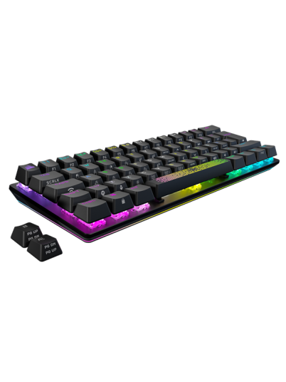 Corsair K70 Pro Mini - Tastatur - Størrelse 60 % - Bakgrunnsbelyst - Trådløs - Usb, 2.4 Ghz, Bluetooth 4.2 - Nordisk - Tastsvitsj: Cherry Mx Red - Svart