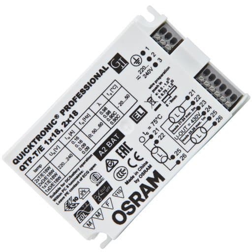 Osram Qtp-T / E 1X18.2X18, 50 000 T, -20 - 50 ° C, 198 - 264 V, 50/60 Hz, 57 A, 67 Mm