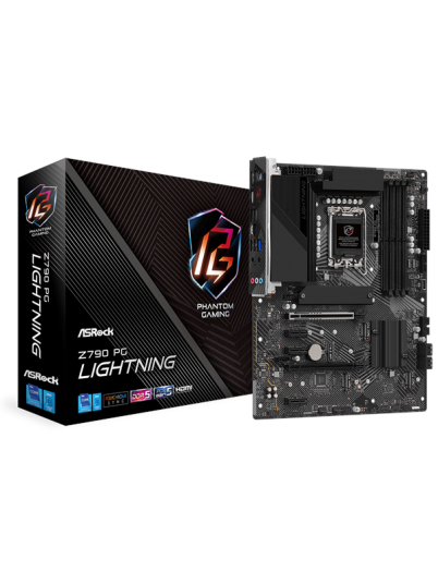 ASRock Z790 PG Lightning - Hovedkort - ATX - LGA1700-sokkel - Z790 Chipset - USB 3.2 Gen 1, USB 3.2 Gen 2, USB-C 3.2 Gen 2x2, USB-C 3.2 Gen 1 - 2.5 G