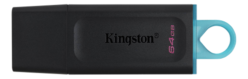 Kingston Datatraveler Exodia - Usb-Flashstasjon - 64 Gb - Usb 3.2 Gen 1 - Svart Med Blågrønt