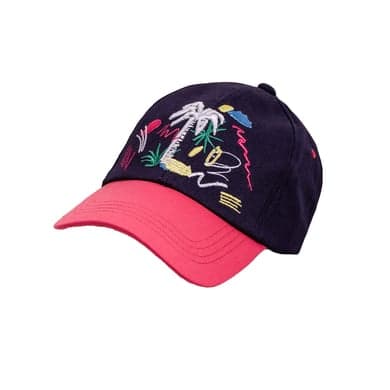 maximo Girls Cap palms motiv mørk lilla-begonia