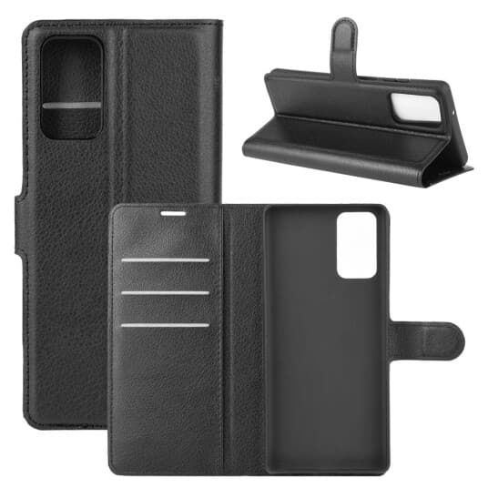 Samsung Galaxy Note 20 Etui Litchi Svart