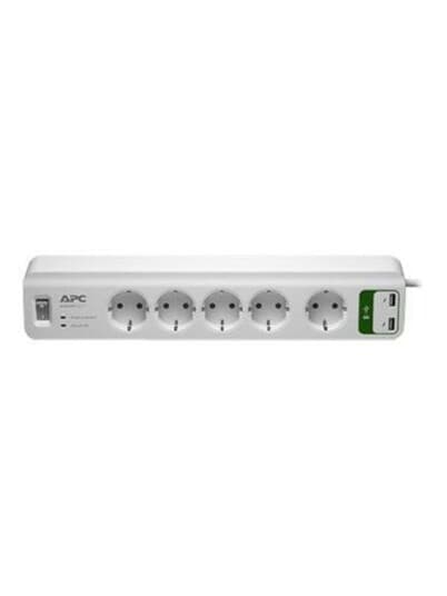 Apc Surgearrest Essential - Overspenningsavleder - Ac 230 V - 2300 Watt - Utgangskontakter: 5 - 1.83 M Kabel - Tyskland - Hvit