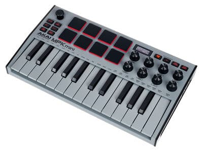 Akai Mpk Mini Mk3 Grey, 25 Taster, Knapper, Rotasjon, Sort, Sort, Usb, 318 Mm