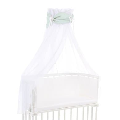 Cotton babybay®canopy Organic Royal med sløyfe passer til alle modeller mint glitter prikker gull